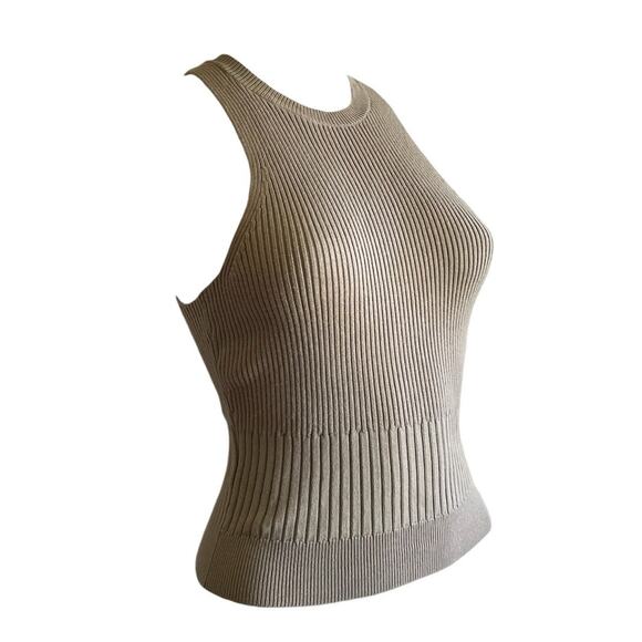 Abercrombie & Fitch AF Tauple Ribbed High Neck Sleeveless Sweater S - Picture 2 of 5